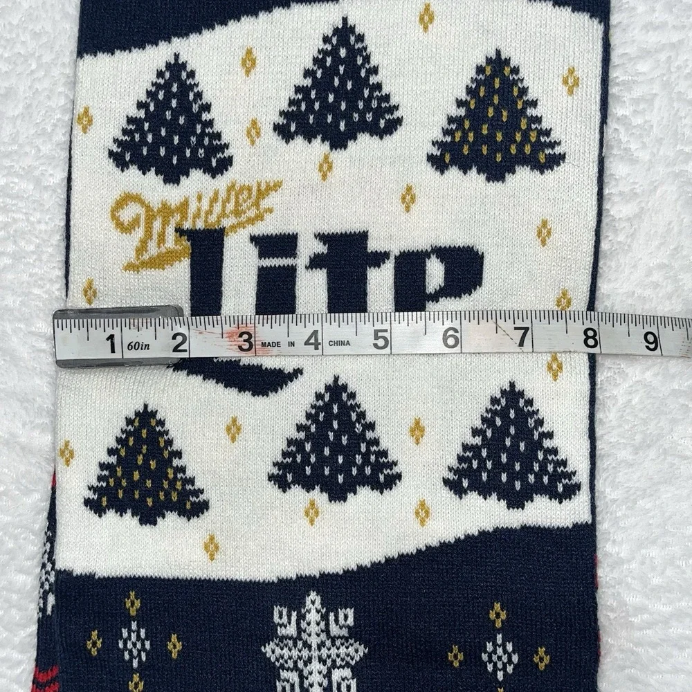 Miller Lite Beer Scarf Molson Coors Brewing Winter Christmas Ugly Sweater Theme